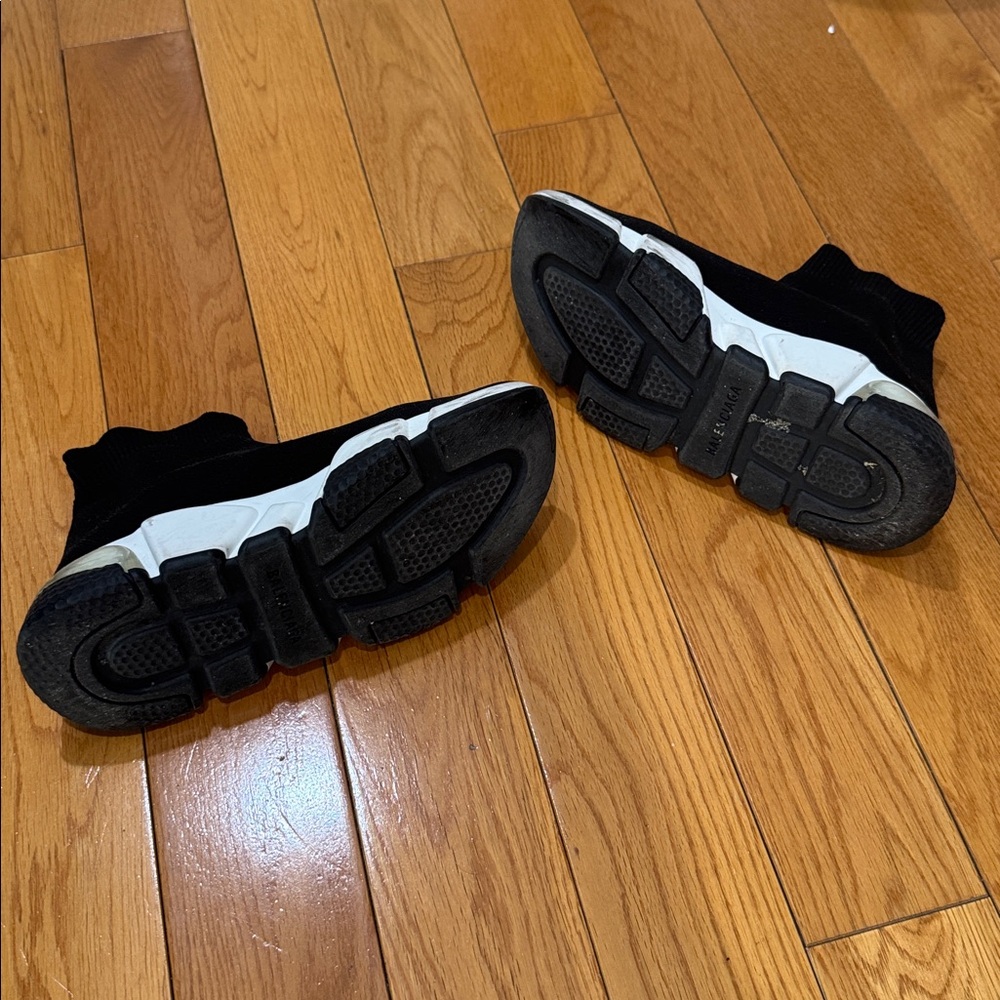 Balenciaga Black Sock Sneakers with White Accents - Picture 4 of 5